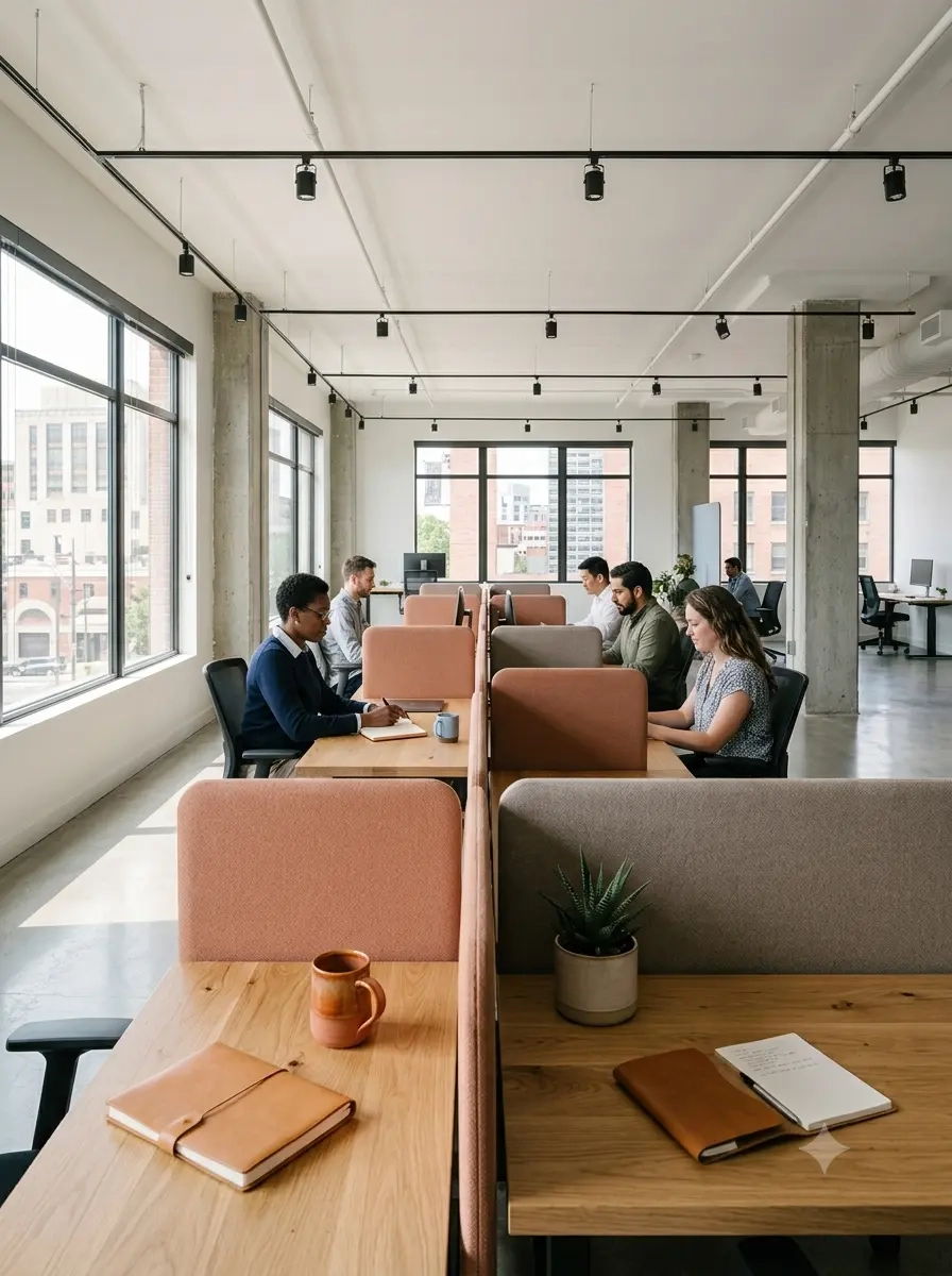 Acoustic zoning with 120-degree workstations