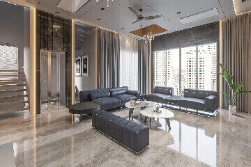 Custom residential master suite interior design layout