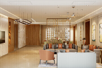 Elegantly designed residential dining room interior space