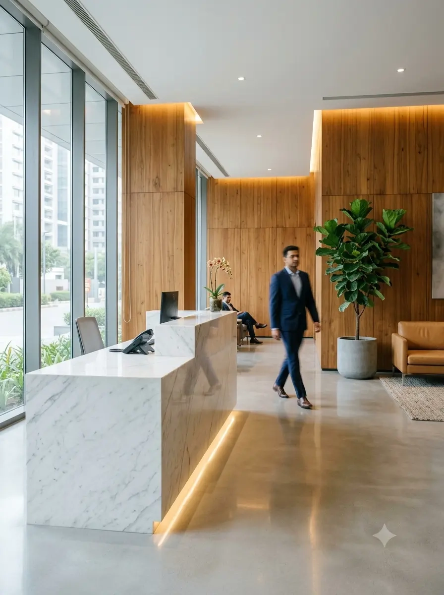 Turnkey office interior execution site in Surat